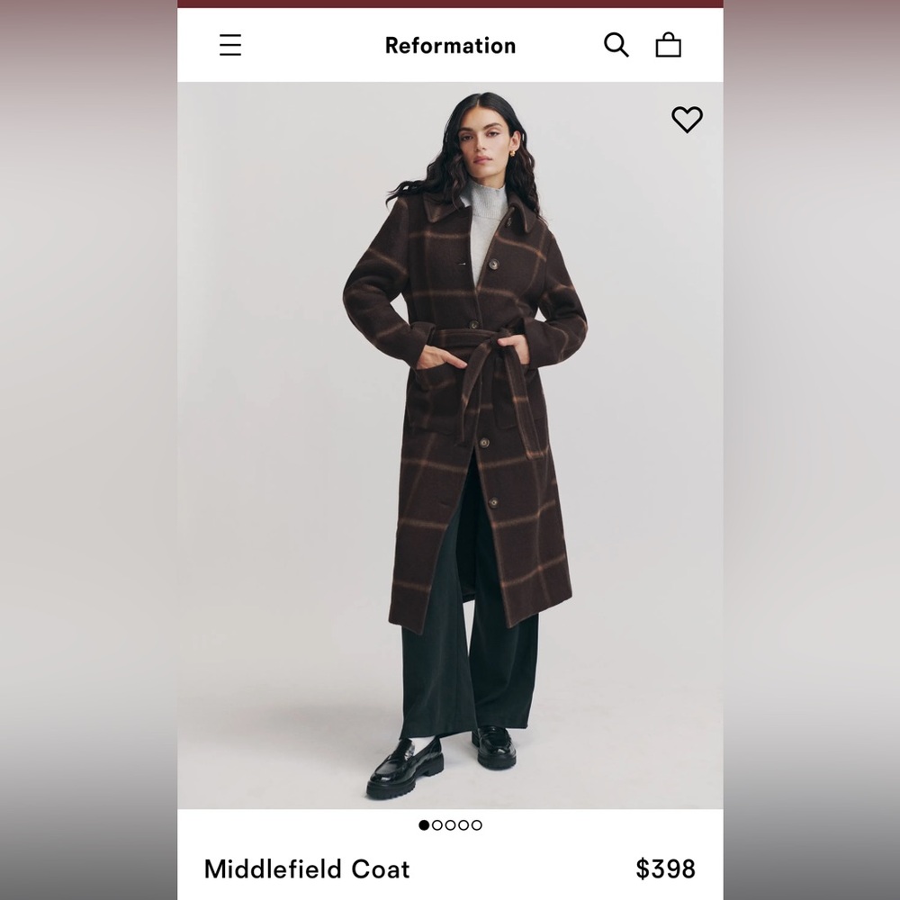 Reformation brown wool coat: The Middlefield Coat